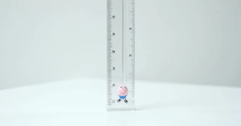 Ruler measuring an object precisely